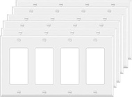 4-Gang Switch Outlet Wall Plate Cover Decorator Electrical Faceplate for Light Switch, Smart Switch,