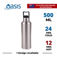 Oasis Stainless Steel Insulated Water Bottle with Handle 500ML