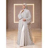 2026 Muslimah Chiffon Abaya Set with V-Neck, Open Kaftan, Loose, Universal Size, Luxurious Print. Co