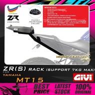 GIVI YAMAHA MT15 MT-15 ZR RACK (W/BRAKE LED, 7KG) & KOTAK/BOX MTN39/MTN29 ALUMINIUM TOP CASE