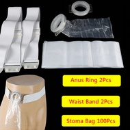 2pcs Colostomy Ostomy Belt/Ostoma Waist Band Silicone Stoma Circle Belt+100Pcs Ostomy Bags Colostomy