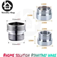 22mm fine to 20mm brass kitchen water tap connector socket adapter connection coarse thread