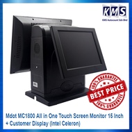 MDOT MC1800 ALL IN ONE TOUCH SCREEN MONITOR 15 INCH + CUSTOMER DISPLAY (INTEL CELERON)