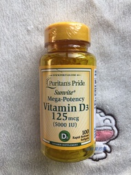 [Puritan's Pride] Vitamin D(D3) 5000IU 100 Capsules for Strong Bones