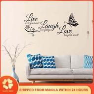 Live Laugh Love Wall Decal, Vinyl Live Every Moment Laugh Every Day Love Beyond Words Wall Decor Butterfly Wall Stickers Motivational Quotes for Bedroom, Removable Wall Sign Mural DIY Home Decoration