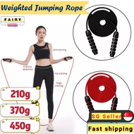 (SG Seller) Jump Rope Heavy Adjustable Weighted Skipping Jump Rope Ball-Bearing Adjustable Length Slim Body Exercise Kids Adults Home Gym Crossfit Workouts Jumping Rope