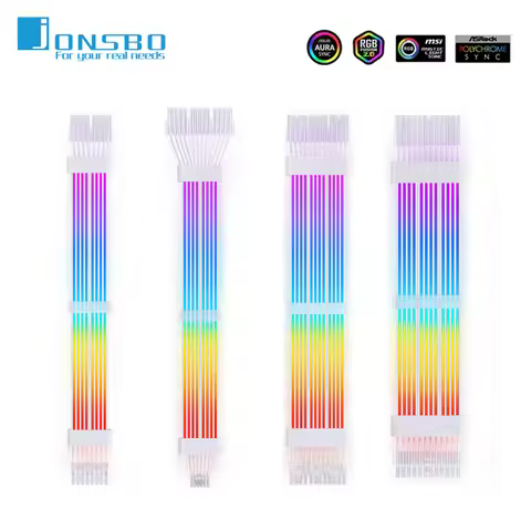 Jonsbo DY-2 Power Cable 24Pin Motherboard Power Supply 5V ARGB Luminous Extension Cable 12+4P 2*8P 3