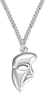 Ukodnus Phantom of The Opera Mask Pendant Necklace Keychain Broadway Merchandise Theatre Jewelry Gif