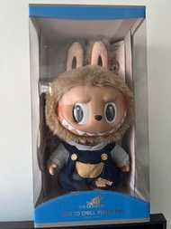 Popmart The monster Labubu time to chill vinyl plush toy  一代塘膠臉大公仔
