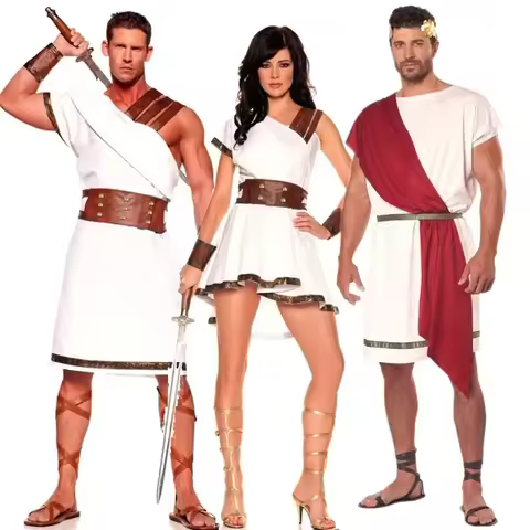 Gladiator Couple Costume Adult Ancient Greek Roman Gladiator Costume Halloween Carnival Party Cospla