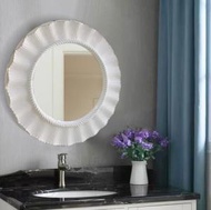 全城熱賣 - 壁掛浴室鏡（白描金)(尺寸:65*65CM)