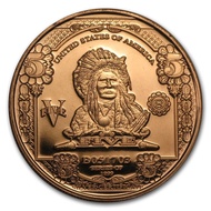U.S. United States $5 Indian Chief 1 oz .999 Fine Copper Round Coin (Made in United States) 1oz