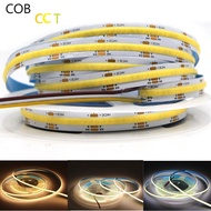 FOB CCT 608LED/m COB LED Strip light RA90 8mm Flexible 12V 24V Dimmable double White