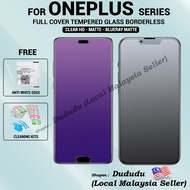 OnePlus 5 5T 6 6T 7 7T 8T 10T 5G Nord CE 2 Lite 2T N10 5G Matte BlueRay Blue Light Clear Full Temper