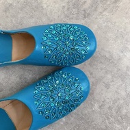 摩洛哥 babouche 室內拖鞋 珠串刺繡 沙漠鹽湖藍綠