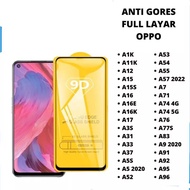 Tempered Glass 9D Anti-Scratch Glass Oppo A5X A5i A1K A11K A12 A15 A15S A16 A16E A17 A3S A31 2020 A3