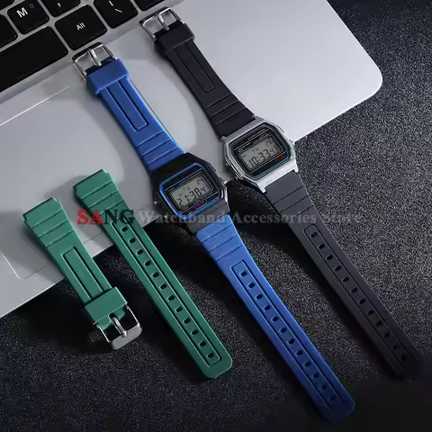 18mm Silicone Bracelet Candy Color Watchbands Men Strap for Casio F91W Wristbelt W800H SGW400 F-91W 