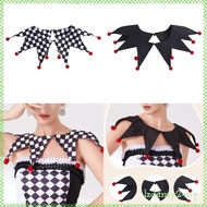 [LzdjfmydcMY] Halloween Clown Collar Disguise Collar Jester Costume Cosplay Accessory with