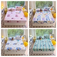 【Reeady Stock】100% cotton mattress cover / cartoon Pikachu sheet Ice queen  Bedsheet Set Queen Fitted Cadar Quilt Cover Set Bedding Comforter Cover Set Single Super Single Size