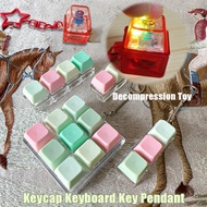 Clicky Keyboard Creative Keycap Keyboard Key Decompress Gifts Keycap with Lamp Keychain Toys