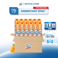 Lysol Antibacterial Disinfectant Spray Cleaner Citrus Meadows 510 G Set of 12
