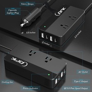 BMK 200W Car Power Inverter DC 12V to 110V AC Car Inverter 4 USB Ports Charger Adapter Car Plug Conv