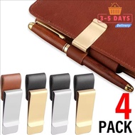 [3-5 DAYS DELIVERY]1/2/4PCS Premium Leather Pen Clip Stainless Steel, for Notebooks Cards Bookmark, 