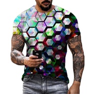 3d Print Summer Men‘s Oversized T-shirts Geometric Water Drops Loose Fashion O-neck Short Sleeved To