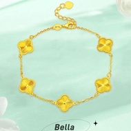 Gold Five Flower Bracelet 999 24k Gold Bracelet