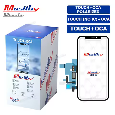 Musttby Screen Touch with/No IC Glass+OCA for IPhone X-15 TOUCH+OCA LONG FLEX for X XS XSM POLARIZED