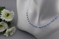 Silver thai Jewelry สร้อยคอเงินแท้ 925 ประดับโอปอลสีฟ้าเทอร์ควอยซ์ /925 sterling silver necklace dec