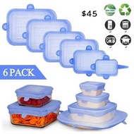 $45=6pcs microwaveable silicone lids 矽膠保鮮蓋密封蓋六件裝