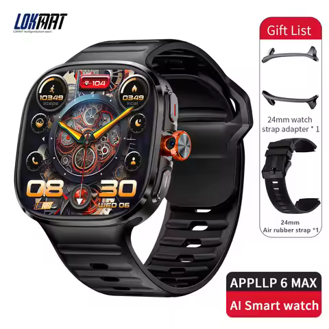 LOKMAT APPLLP 6 Max Android Smart Watch Phone AMOLED Screen Rotating Camera 4G Phone Calls Wifi Vide