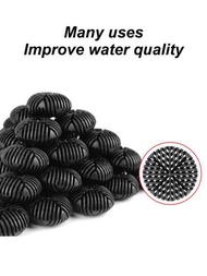 10入組按扣式中空生物球，可用於魚缸和水族箱的全年使用，可適用於硝化細菌過濾