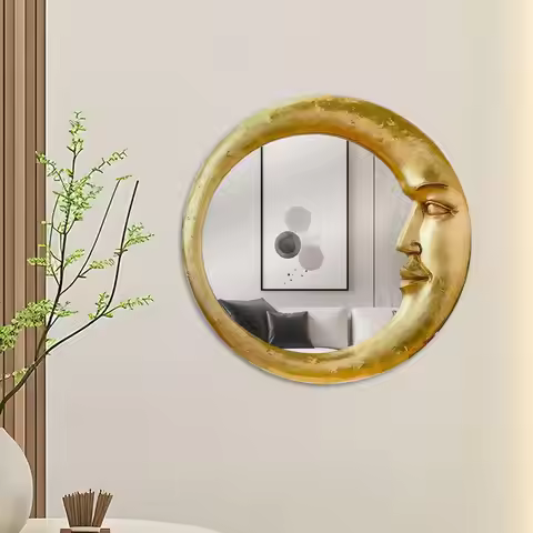 2D Acrylic Vintage Moon Wall Mirror 90s Gothic Witch Decor for Bathroom Bedroom Living Room Dormitor