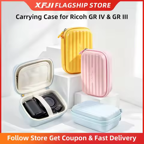 XFJI Carrying Case Compatible with Ricoh GR IV & GR III, Hard Shell PU Travel Organizer Camera Bag w