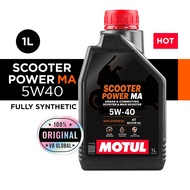 Motul Scooter Power MA 5W40 - Fully Synthetic Engine Oil Minyak Enjin Scooter Original France (1L)