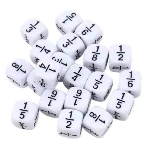 10PCS Fraction Dice 16MM Math Manipulatives Classroom Supplies Eductional Learning Resources Toys Fo