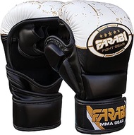 Farabi Sports 7-oz MMA Gloves Semi-Pro Open Hand Hybrid Sparring Punching Training Gloves