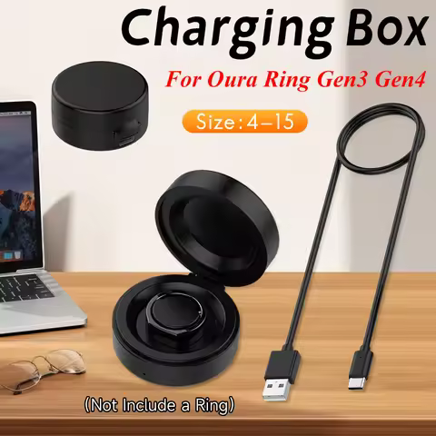 Compatible with Oura Ring Gen 4 Gen 3 Charging Case Portable Safe Charging Dock with USB-C Cable for