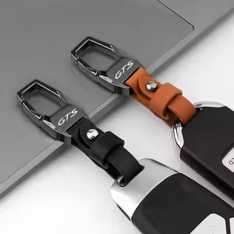 For Porsche Panamera Cayenne Taycan 911 718 Leather Car Keychain Business Gift with KeyringAccessori