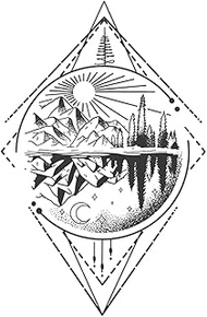 Temporary Tattoos,Mountains Rivers,Mountain Tattoos,Real Tattoo Look,Water-Resistant,Resilience,Last