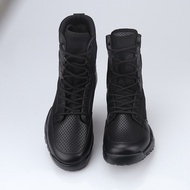 Combat Boots Men's Summer Hollow Ultra-Light Foam Sole Security Breathable Security Shoes Black Mesh