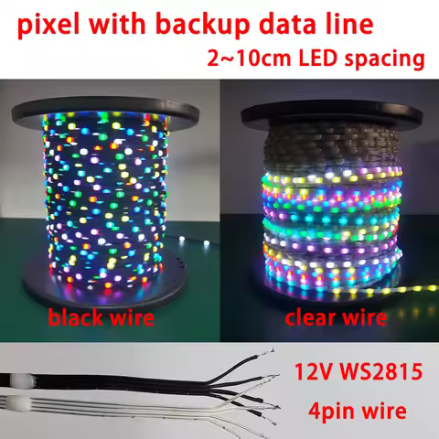 12V WS2815 with backup data line addressable seed pixels RGB IC Magic Dream Color Christmas String L