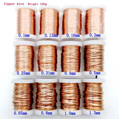 0.13mm 0.25mm 0.51mm 1mm 1.25mm Copper Wire Magnet Wire Enameled Copper Winding Wire Coil Copper Wir
