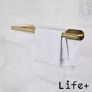 Life+ 不鏽鋼3M拉絲單桿毛巾架/免打孔毛巾桿_40cm_2色任選_ 奢華金