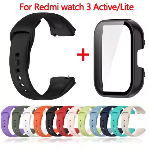 Case+Silicone Strap for Redmi Watch 3 active band smartwatch Accessories Sport Bracelet For Redmi wa