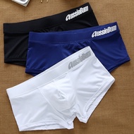 Aussie Bum Men Quality Plain Milk-silk Boxer Briefs Man Low Waist Boxers Trunks Underwear