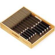 SpaceAid Large Knife Drawer Organizer Bamboo Insert Dock, Kitchen Steak Knives Holder Organizers Blo
