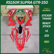 [READY STOCK] COVERSET/BODYSET HONDA RS150/RS150R V1 SUPRA GTR-150 (10) RED (STICKER TANAM)